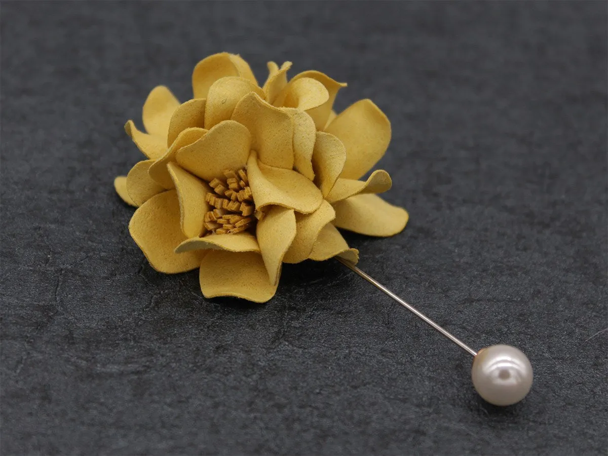 Classy Yellow Lapel Flower