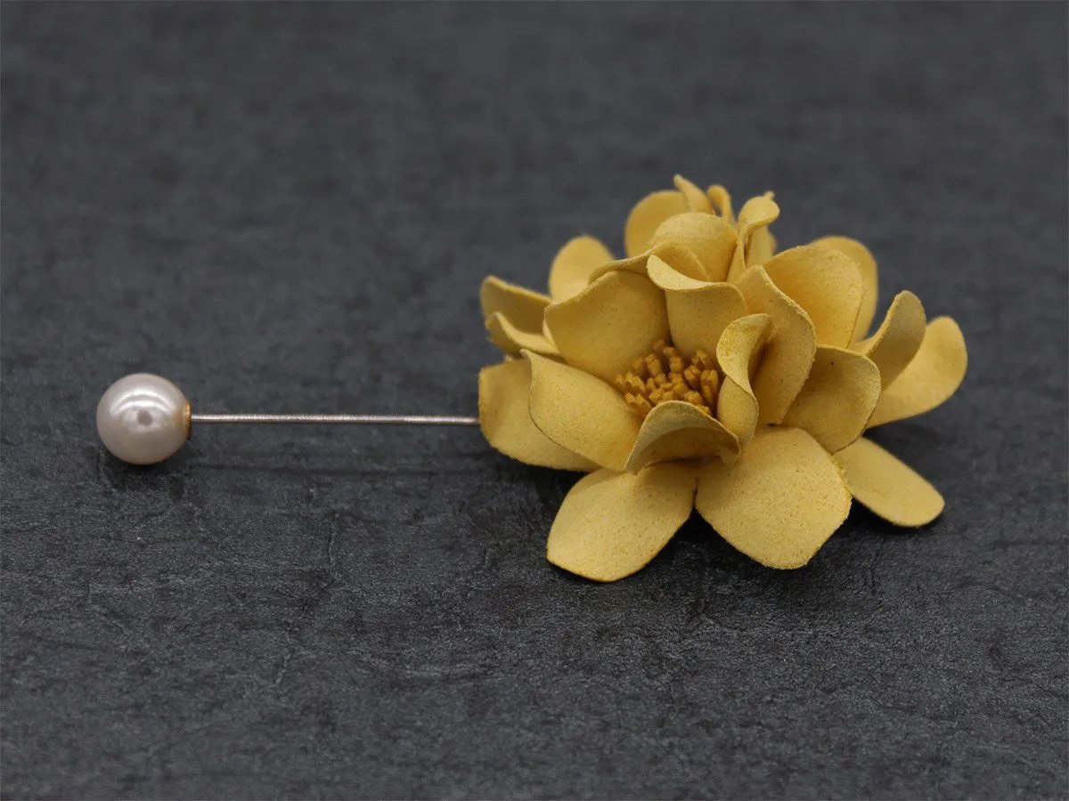 Classy Yellow Lapel Flower