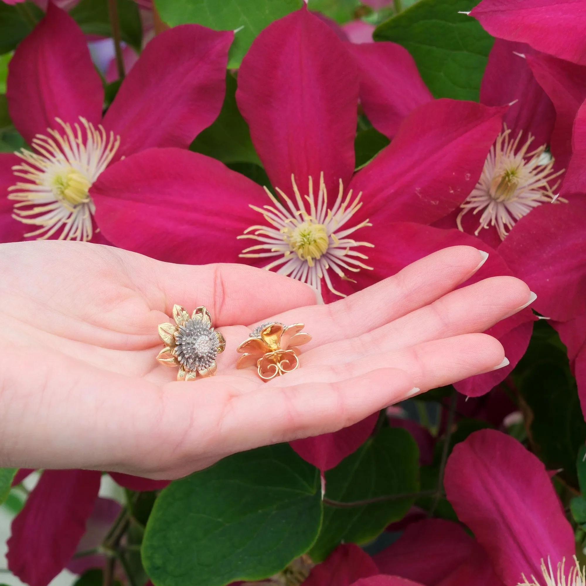 Clematis Empress Stud Earrings