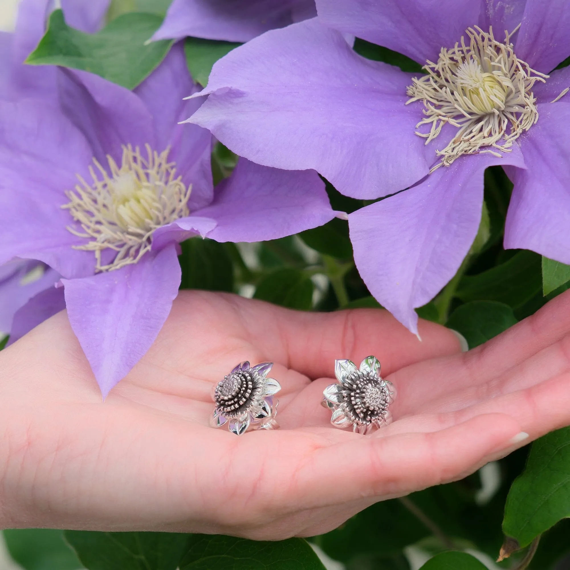 Clematis Empress Stud Earrings