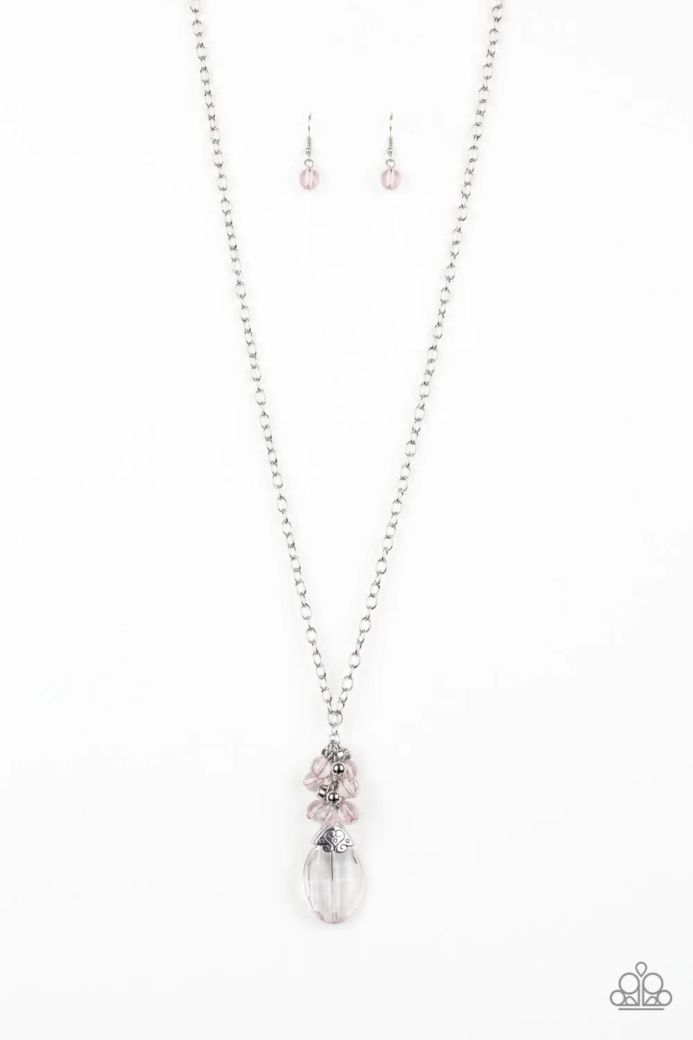 Crystal Cascade - Pink Necklace