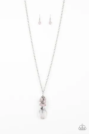 Crystal Cascade - Pink Necklace