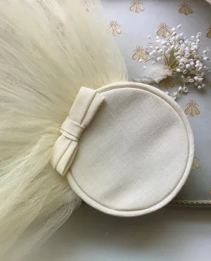 Darling 1960's Custom Made Pillbox Wedding Hat / OSFM