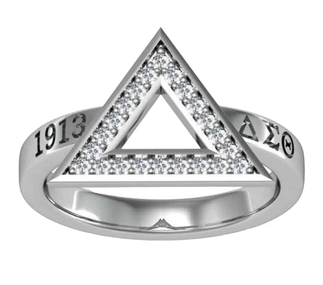 Delta Sigma Theta Sterling Silver Triangle Ring