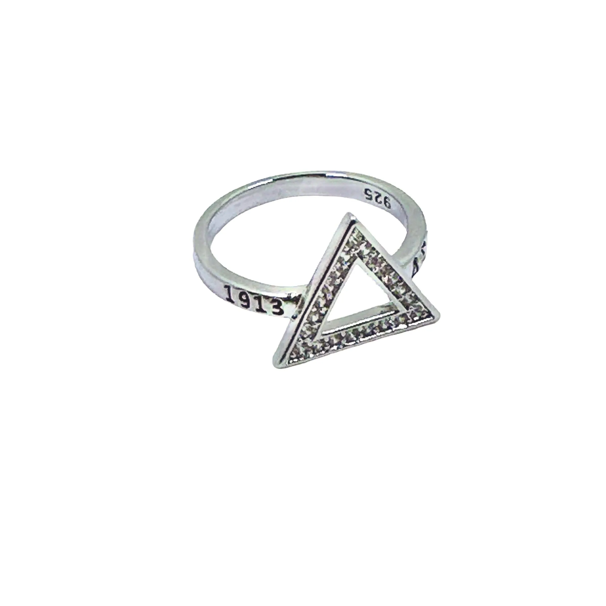 Delta Sigma Theta Sterling Silver Triangle Ring