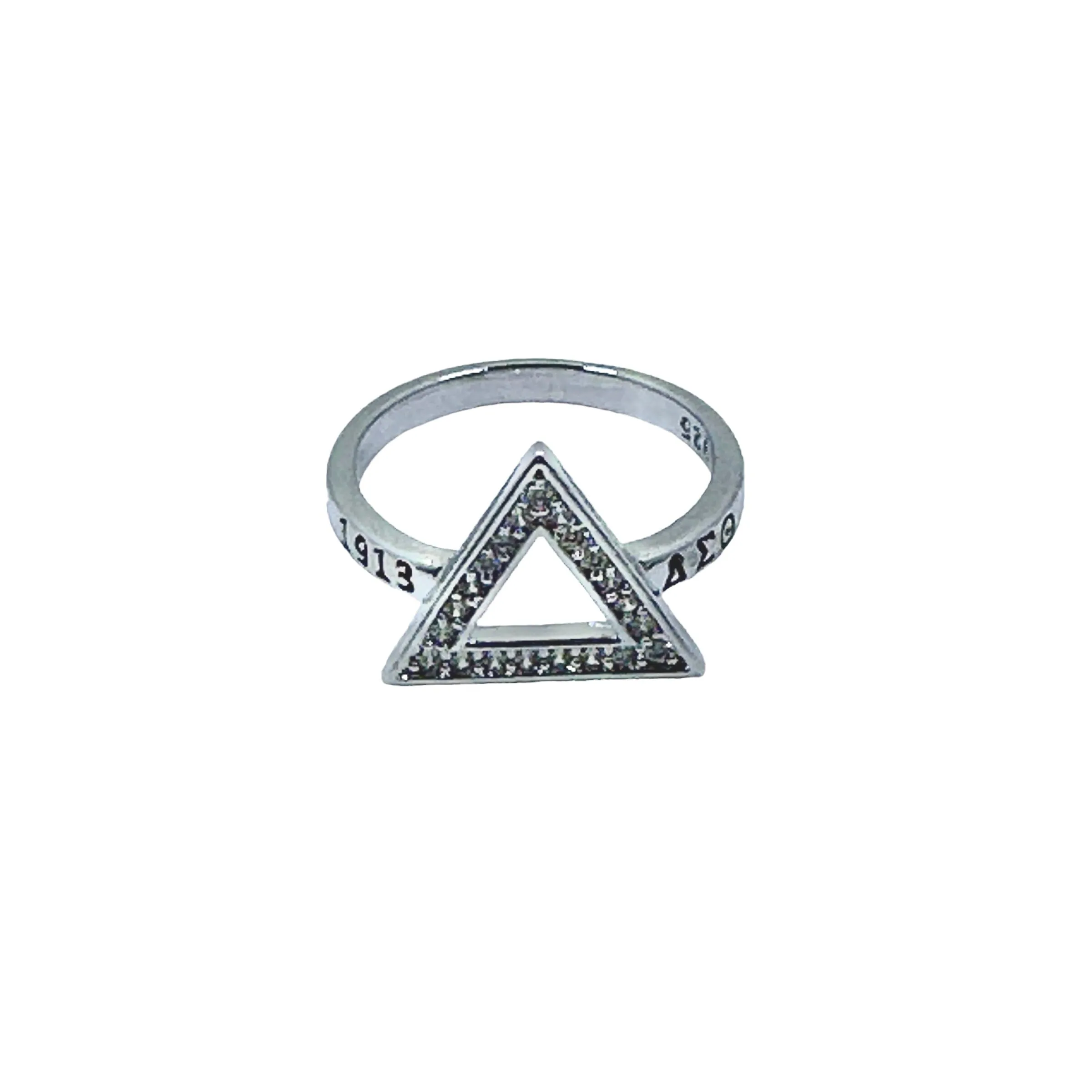 Delta Sigma Theta Sterling Silver Triangle Ring