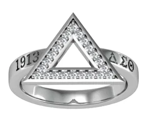 Delta Sigma Theta Sterling Silver Triangle Ring