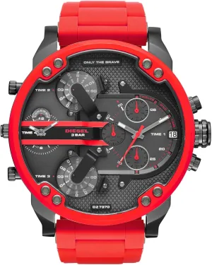 Diesel Mr. Daddy 2.0 Men's Watch with Oversized Chronograph Watch Dial and Stainless Steel, Silicone or Leather Band