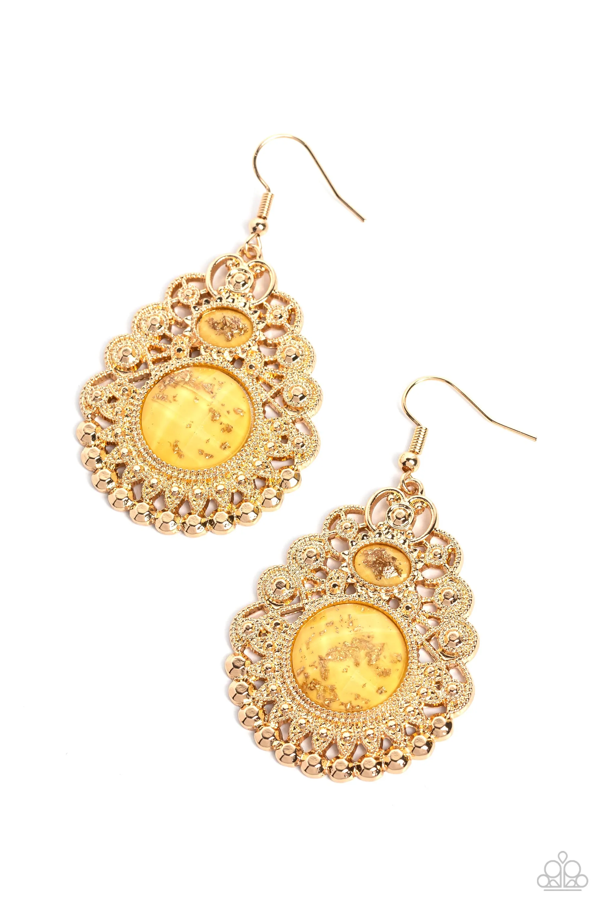 Earrings Welcoming Whimsy - Yellow E2251