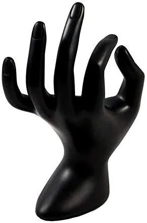 Electomania Resin Jewellery Display Stand Ring Holder Hand Shape Jwellery Stand - 17X11Cm (Black)