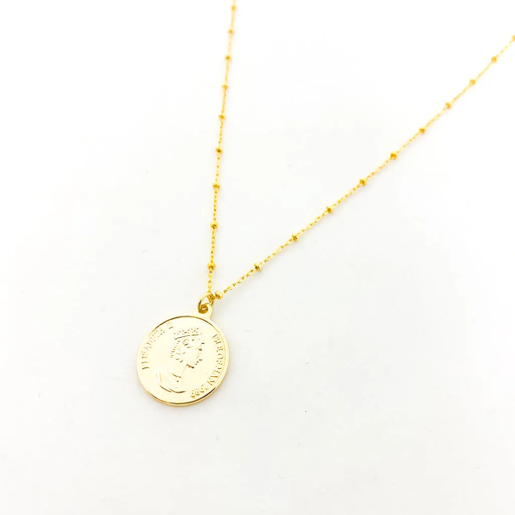 Elizabeth Dos Pesos Coin Necklace | Gold