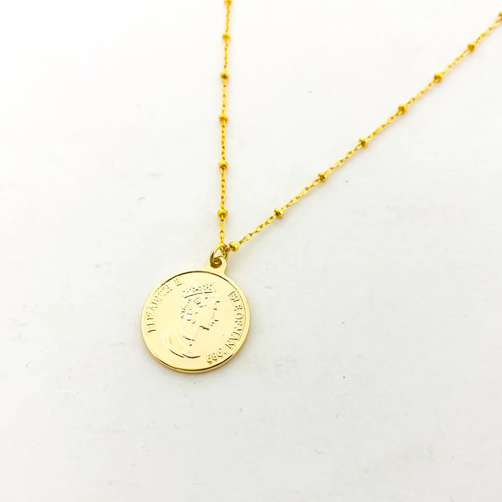 Elizabeth Dos Pesos Coin Necklace | Gold