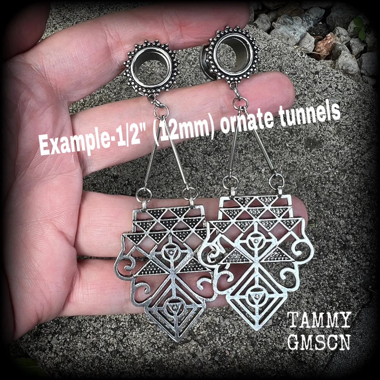 Erzulie tunnel earrings-Veve earrings