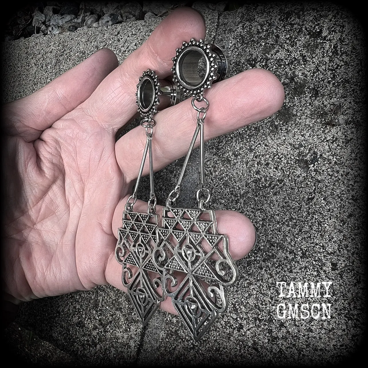 Erzulie tunnel earrings-Veve earrings