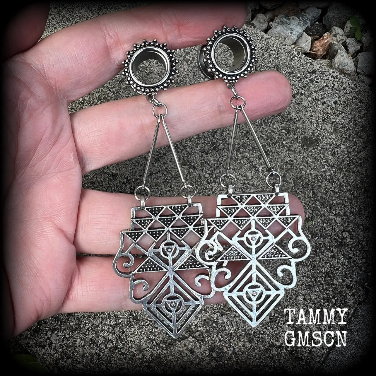 Erzulie tunnel earrings-Veve earrings