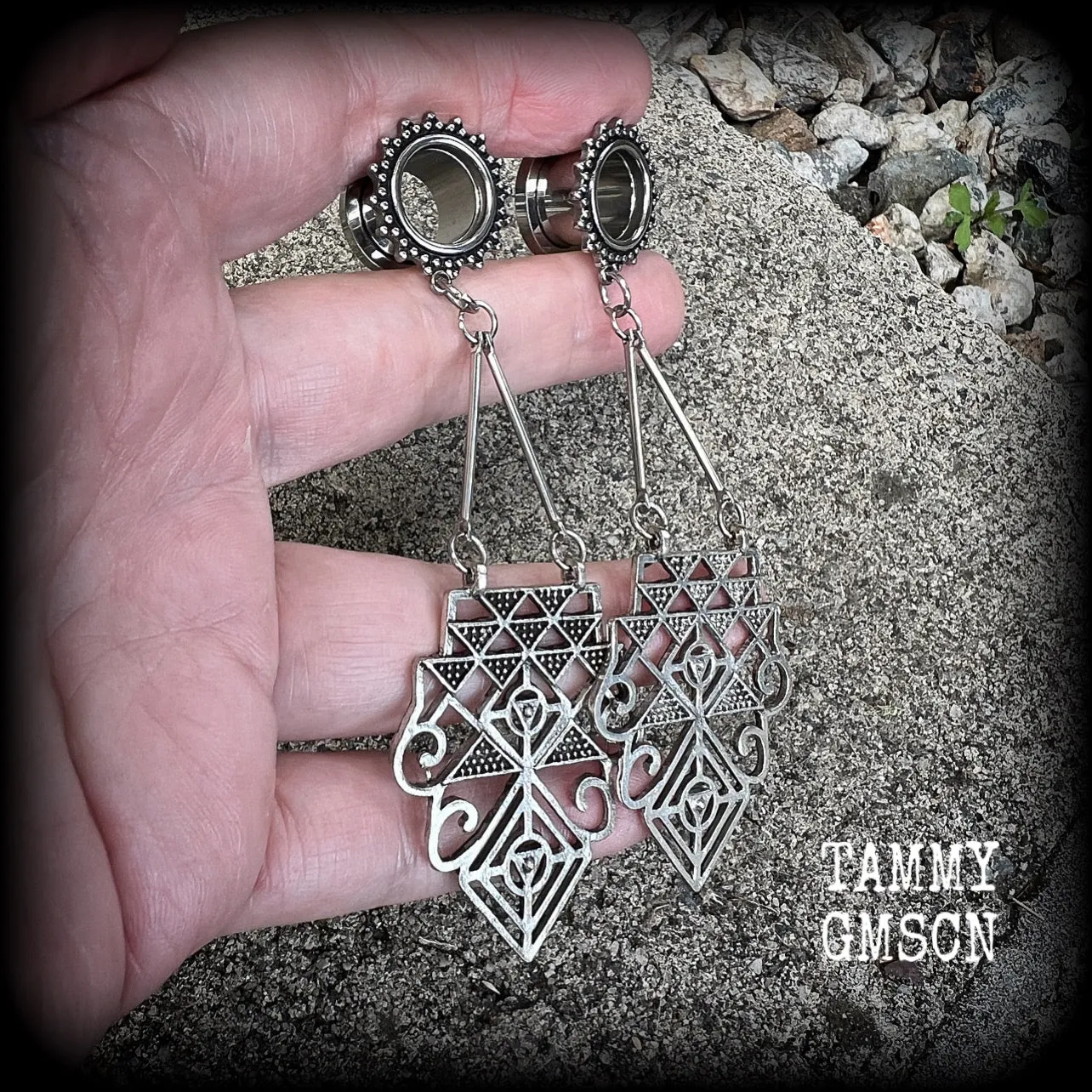 Erzulie tunnel earrings-Veve earrings
