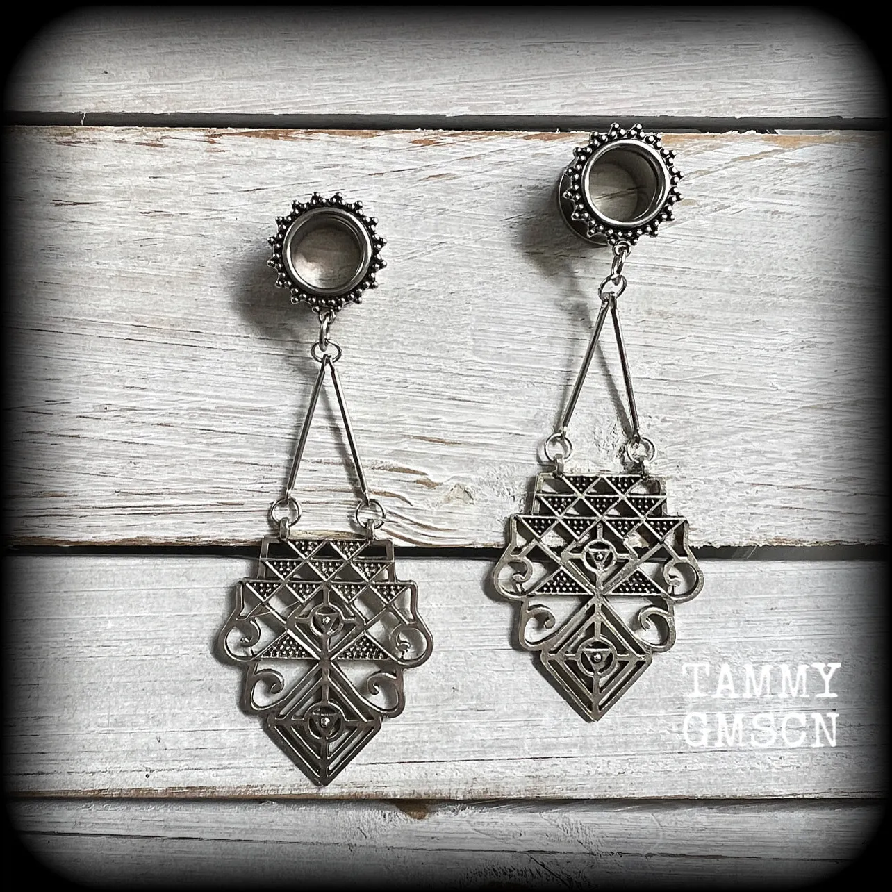 Erzulie tunnel earrings-Veve earrings