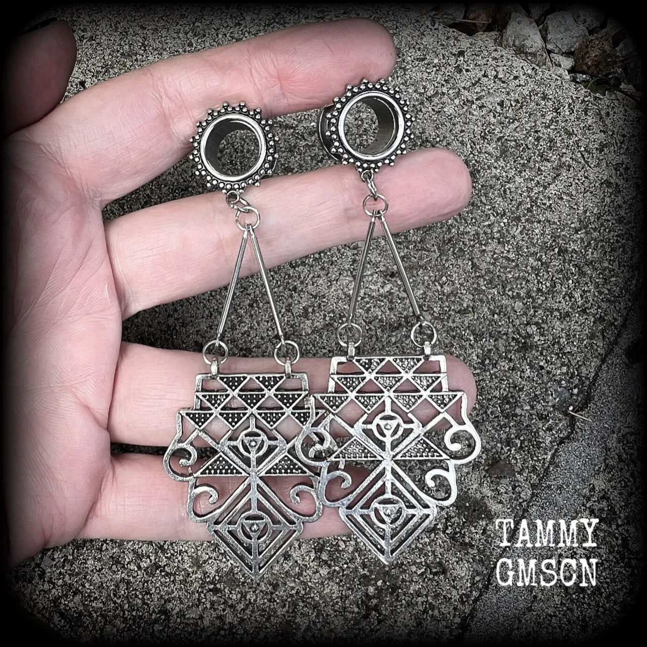 Erzulie tunnel earrings-Veve earrings