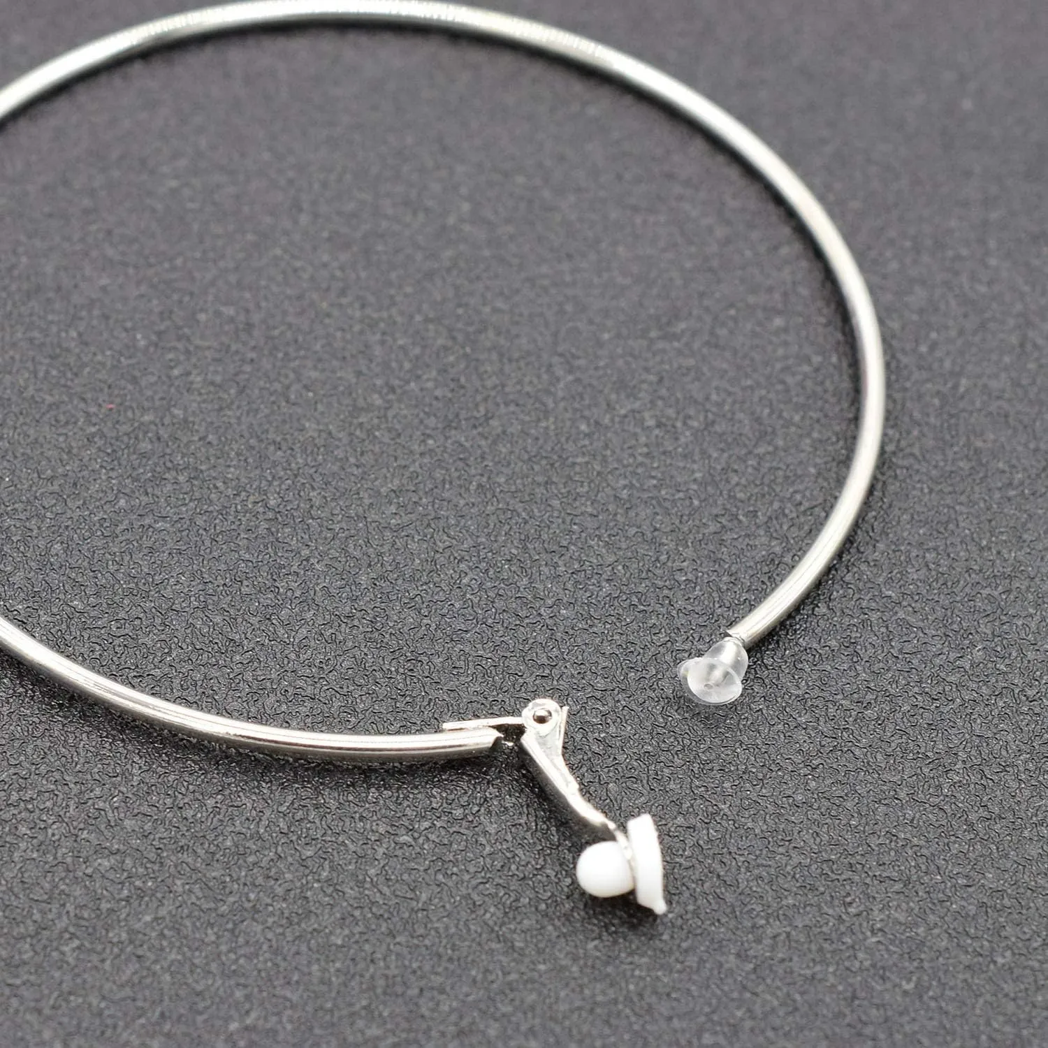 Extra Large Non Pierced Earrings for Women Men - Big Round Circle Clip On Huggie Hoop Earrings Hypoallergenic