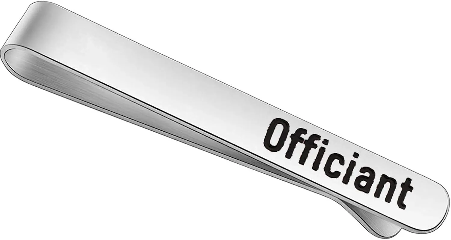 FEELMEM Wedding Officiant Gift Officiant Stainless Steel Tie Clips Wedding Party Appreciation Gift for Wedding Officiant