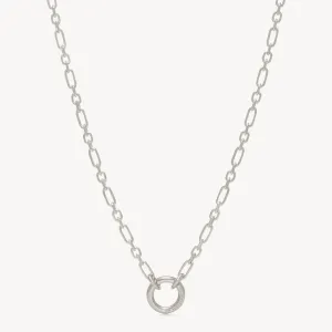 Figaro Charm Chain Necklace — Silver