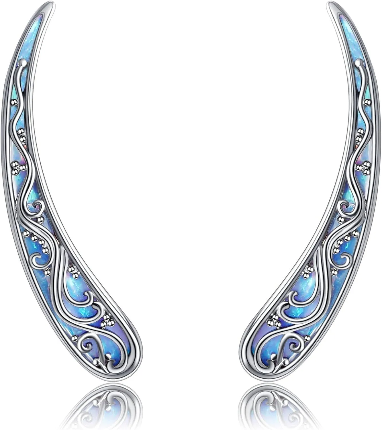 Filigree Ear Crawler Earrings Sterling Silver Filigree Ear Climbers Earrings Vintage Filigree Jewelry Gifts for Women