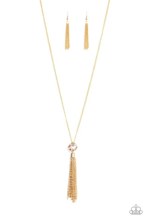 Five-Alarm FIREWORK - Gold Necklace - Paparazzi Accessories