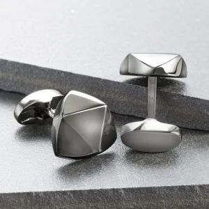 Four Facet Rhodium Cufflinks