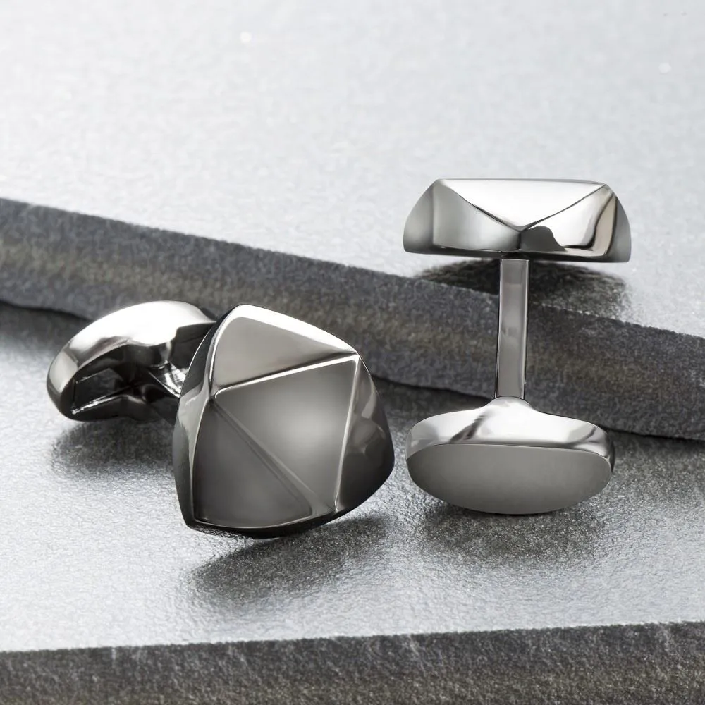 Four Facet Rhodium Cufflinks