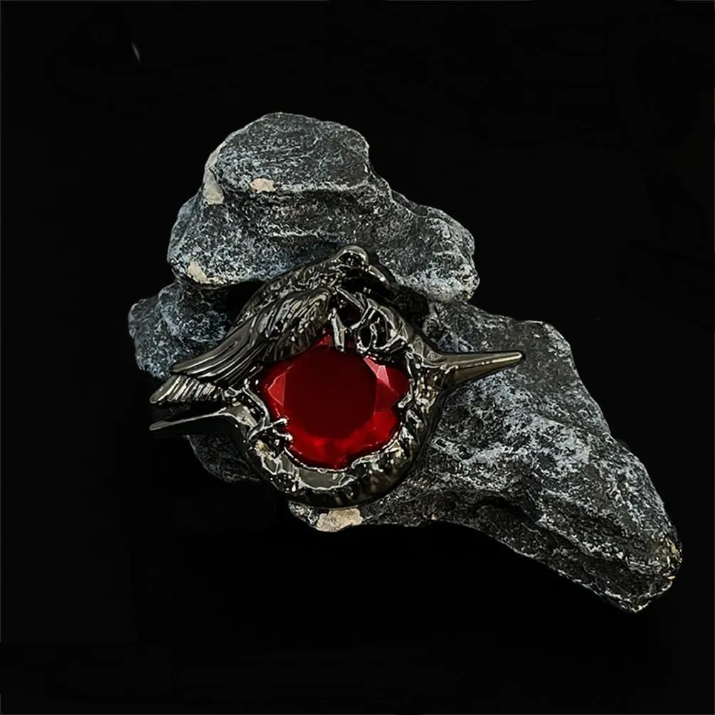 Game Love and deepspace Sylus Crow Cosplay Badge Necklace Alloy Red Gem Brooch Lapel Pins Jewelry Bag Costume Accessories Prop Gifts