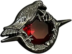 Game Love and deepspace Sylus Crow Cosplay Badge Necklace Alloy Red Gem Brooch Lapel Pins Jewelry Bag Costume Accessories Prop Gifts