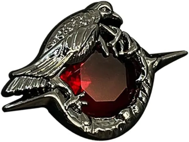 Game Love and deepspace Sylus Crow Cosplay Badge Necklace Alloy Red Gem Brooch Lapel Pins Jewelry Bag Costume Accessories Prop Gifts