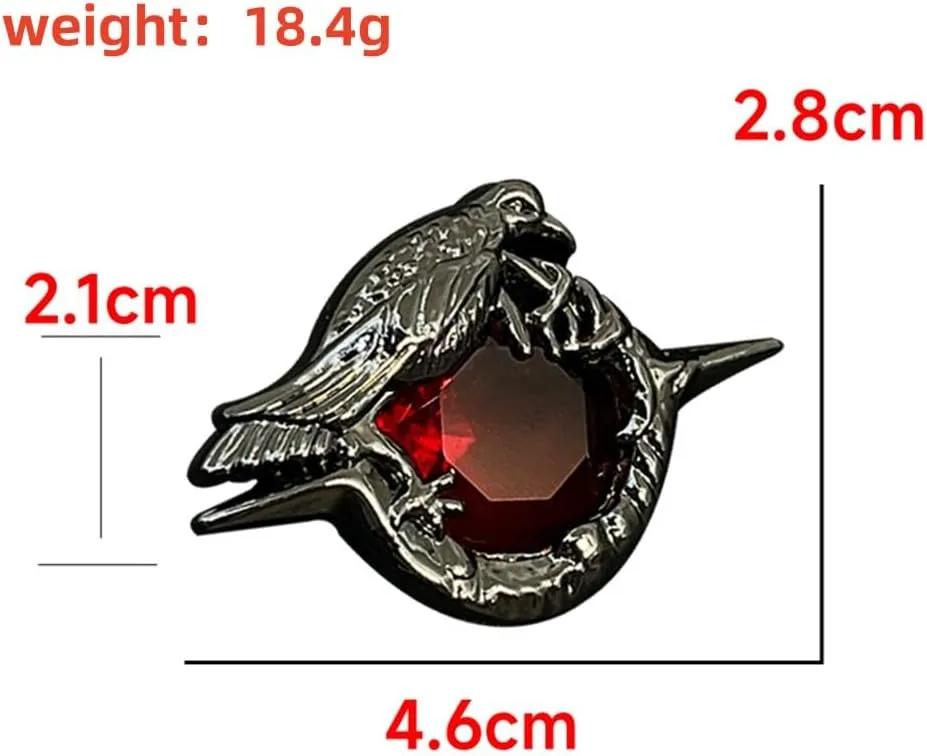 Game Love and deepspace Sylus Crow Cosplay Badge Necklace Alloy Red Gem Brooch Lapel Pins Jewelry Bag Costume Accessories Prop Gifts