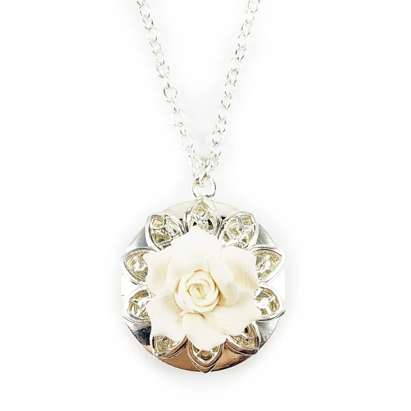 Gardenia Locket Necklace