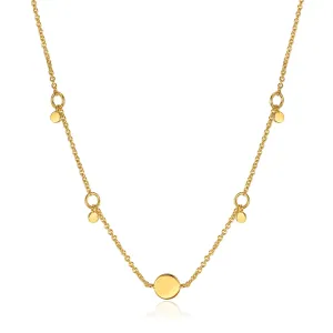 Gold Geometry Drop Discs Necklace