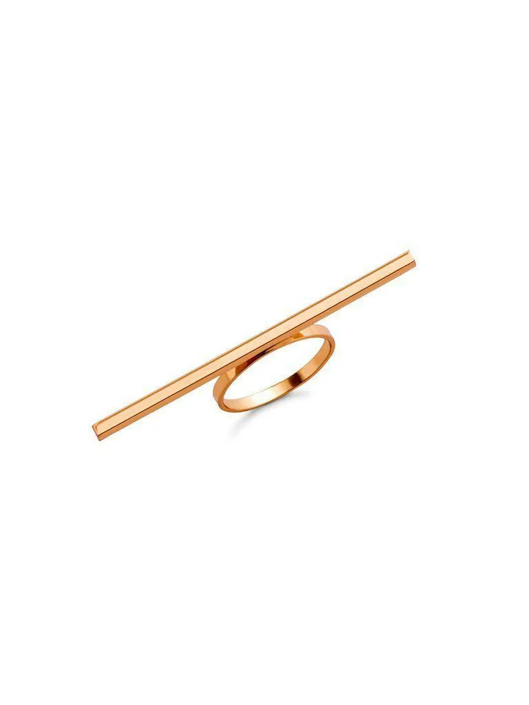 Gold Plated Horizontal Bar Ring