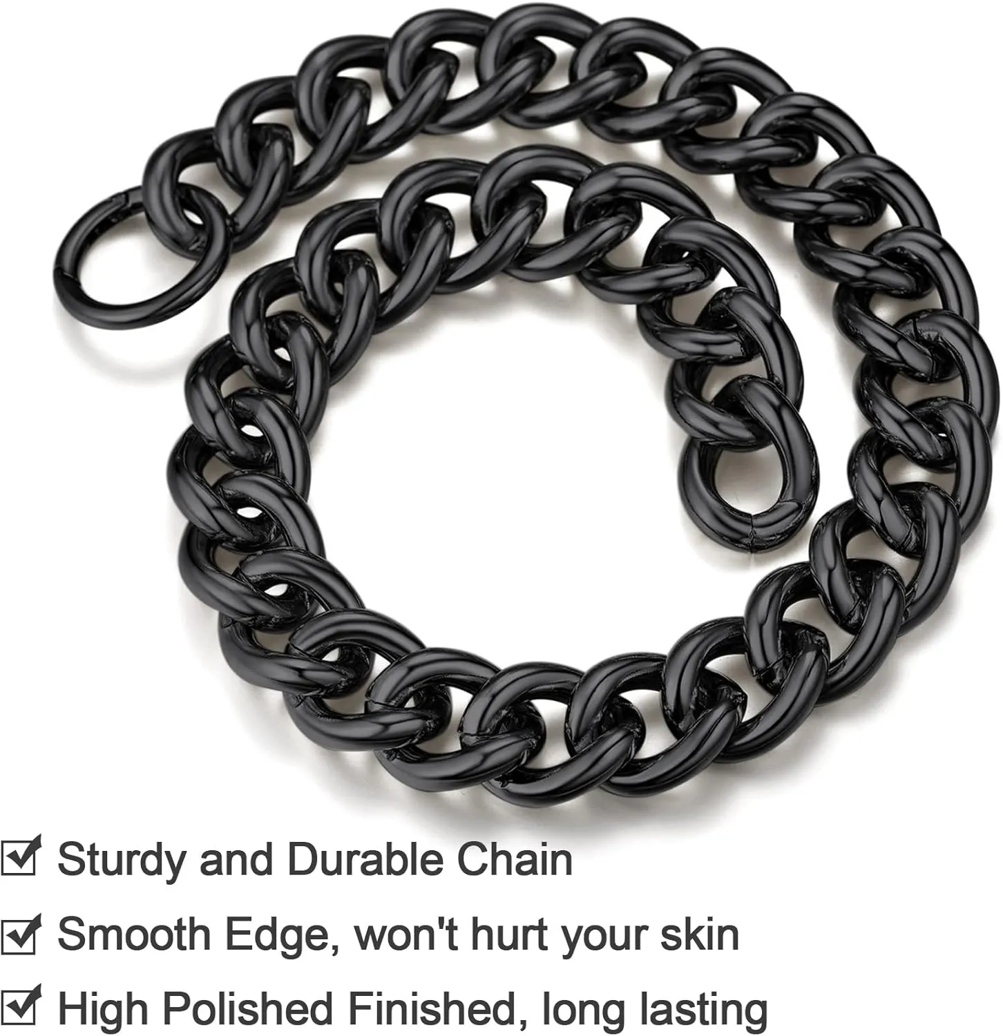 GOLDCHIC JEWELRY Chunky Chokers Gold Chain Necklace for Women, 5mm/12mm/23mm Hip Hop Turnover Cuban Chain Necklace, Thick Link Choker Chain Necklaces 161820 22''(Gift Box)