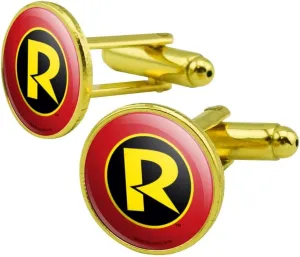 GRAPHICS & MORE Batman Robin Logo Round Cufflink Set Gold Color