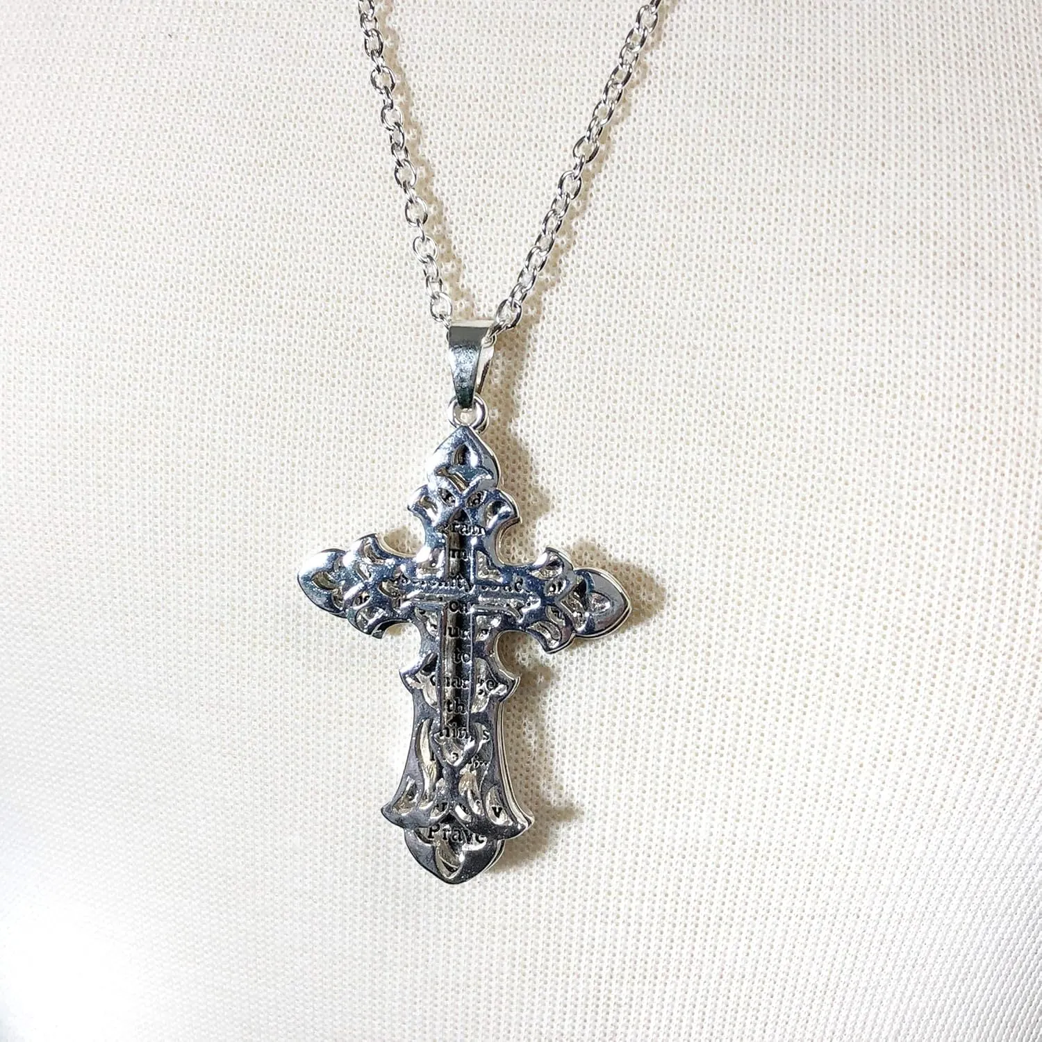 Gypsy Jewels Inspirational Message Faith Cross Theme Pendant Long Necklace & Earring Set
