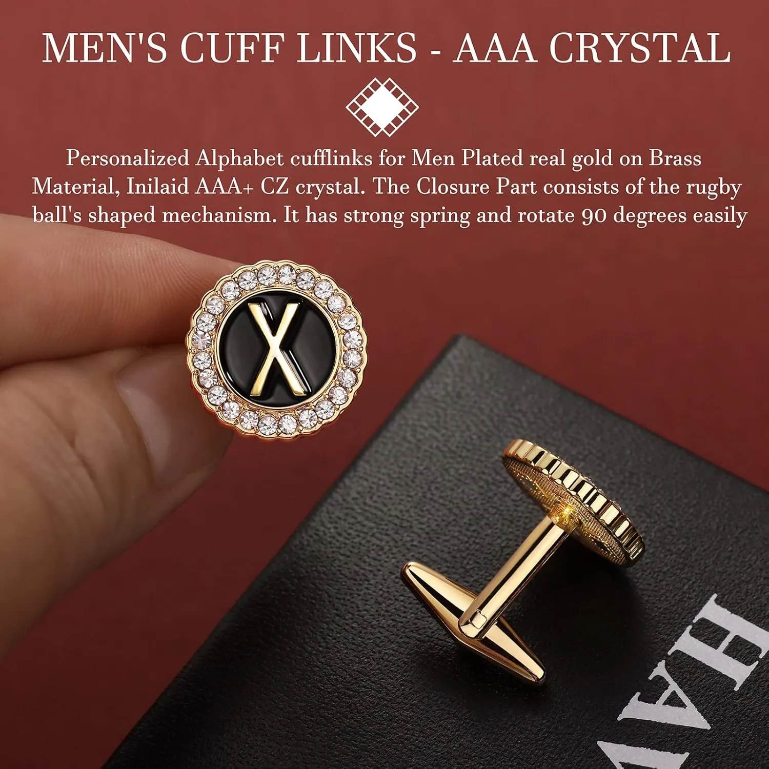 HAWSON Tie Clips, Cufflinks, Tie Tack & Lapel Pins for Men - Suitable for Neckties and French Cuff or Dress Shirt Suits - Jewelry Box Packed, Initials Designed