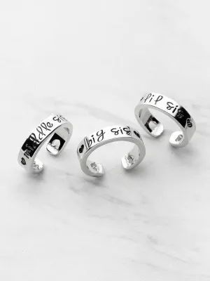 Heart Shaped Detail Friendship Rings 3pcs