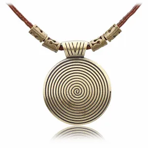 High Quality Wholesale Cool Rock Pendant Genuine Leather Long Chain Necklace