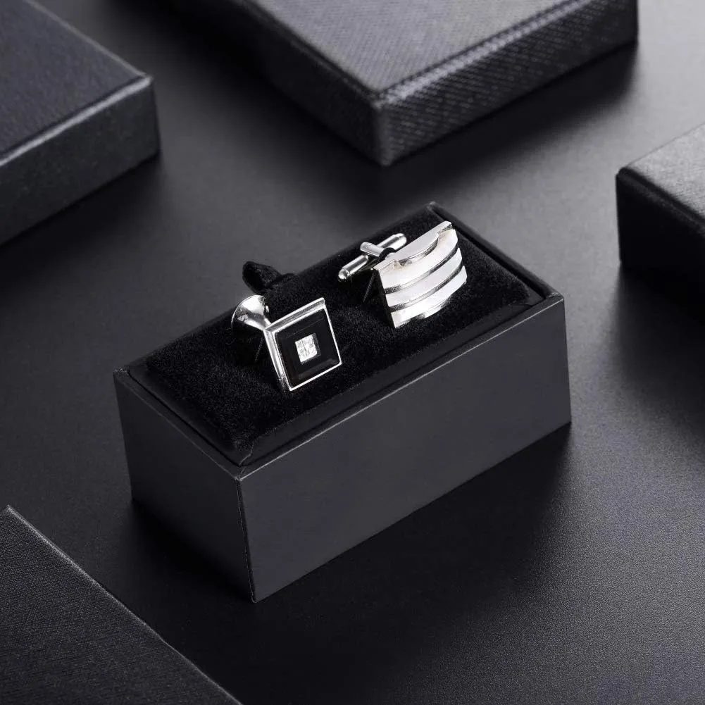 HooAMI Cufflink Box Tie Clip Bar Gift Box Black Jewelry Gift Box
