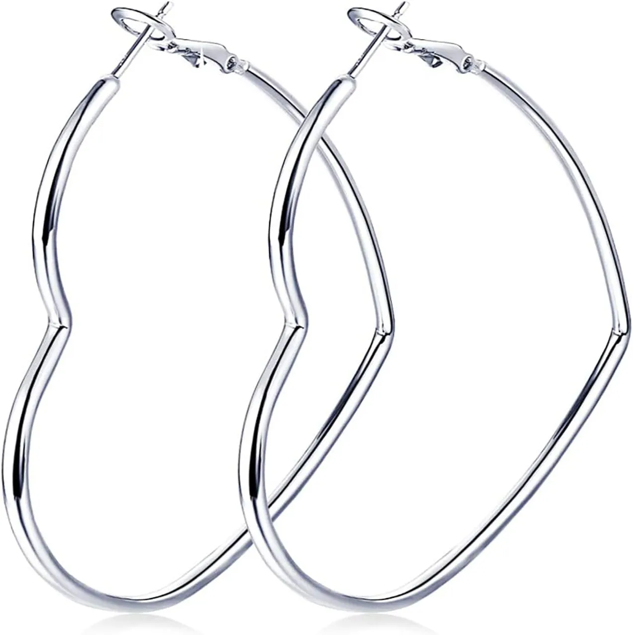Hoop Earrings, Fashion Jewelry Statement Large Geometric Heart Hoop Earrings for Women Gift