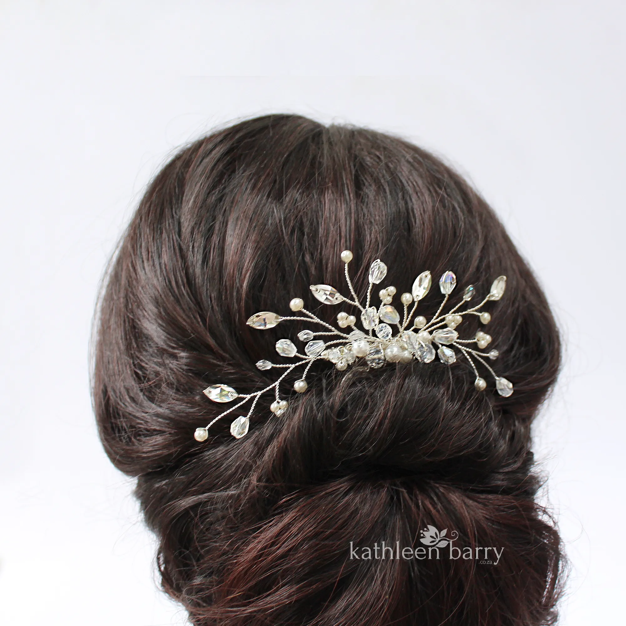 Ilze Crystal, Rhinestone wedding hair comb - silver, rose gold or gold