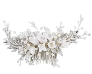 Jess Porcelain Floral Comb