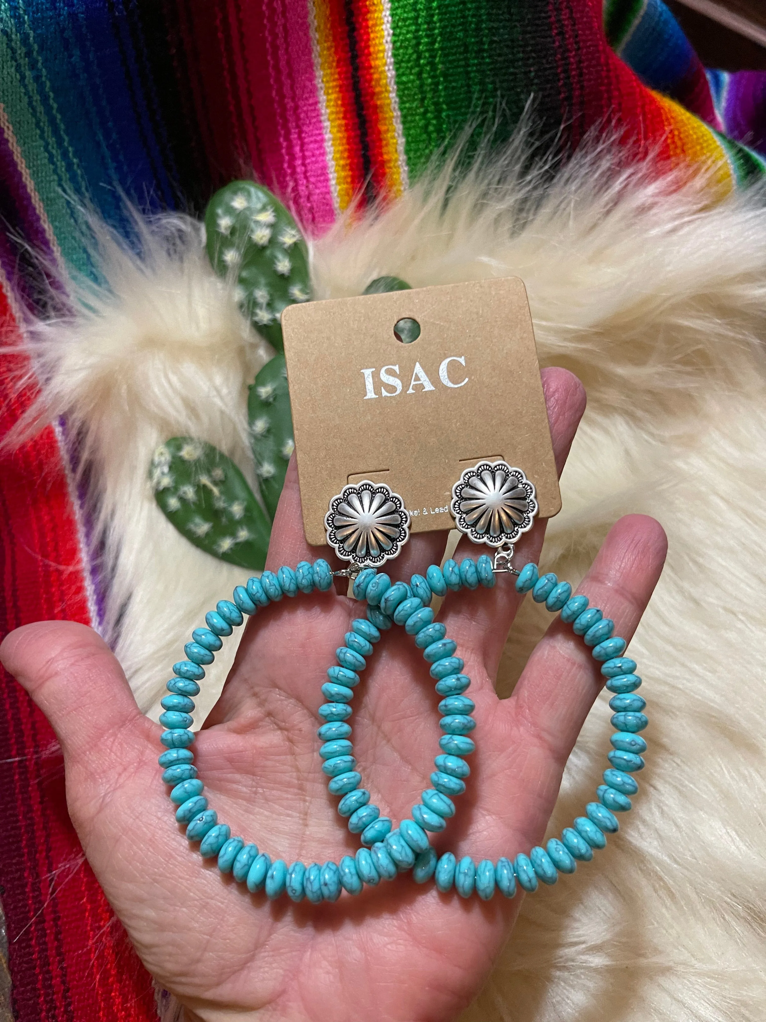 Large Turquoise teardrop earrings