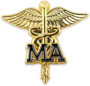MA Nurse Lapel Pin - Medical Assistant Nursing Brooch Clip Badge