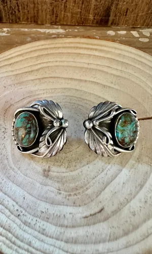 MARY ELLEN SHADOWBOX Turquoise and Sterling Silver Earrings