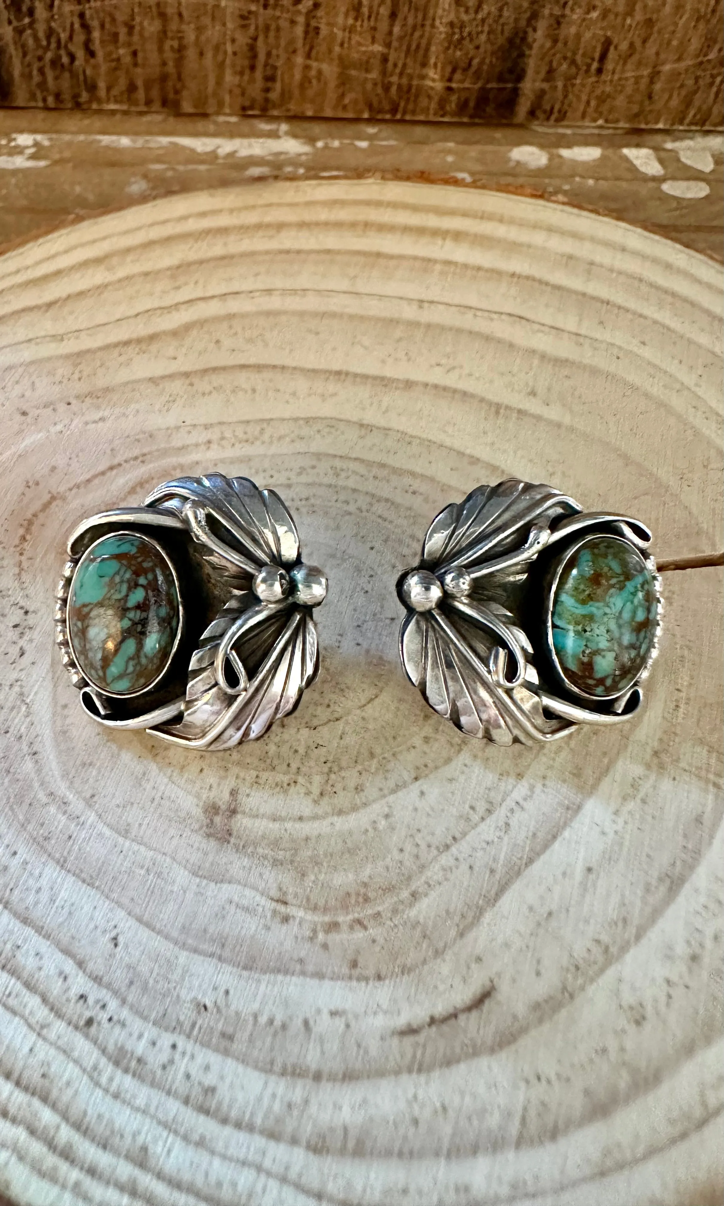 MARY ELLEN SHADOWBOX Turquoise and Sterling Silver Earrings